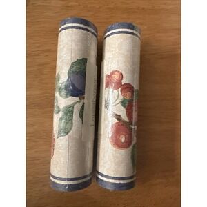 Longaberger Wallpaper Border Fruit Medley Blue Set of 2 Made In USA Prepaste